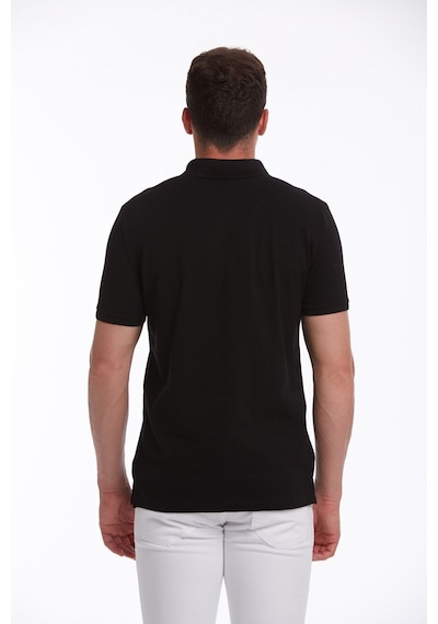 Hatemoğlu 530814660 Regular Fit Pamuk Polo Yaka Erkek Tişört Siyah