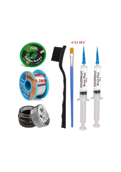 Mechanic Lehim Teli 0,3mm 40gr Havya Uc Temizleyici Rslasm Flux Ve 2uul-2015 Lehim Emme Teli Seti St07