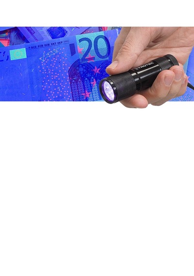 Uv Işık El Feneri 9 Led Ultraviyole Mor Işık Para Kontrol Doğal Taş İnceleme Evcil Hayvan Dışkı Tespiti Akrep Feneri Pilli Siyah