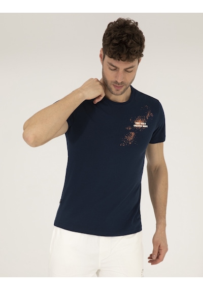 Pierre Cardin Erkek Lacivertvert Tişört 50262611-Vr033 Lacivert