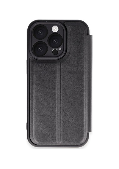 Apple iPhone  Uyumlu,  16 Pro Max Kılıf Flip Cover - Siyah