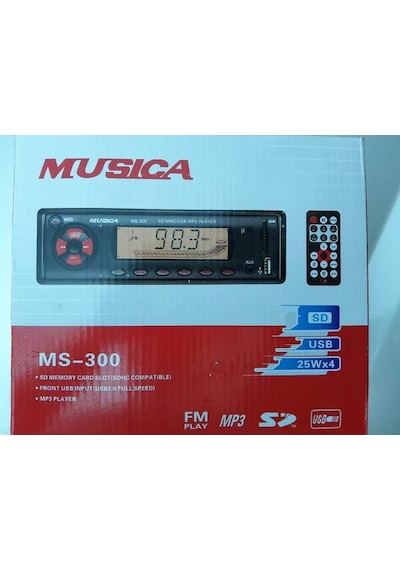 Musica Ms-300 Sd Kart Ve Usb Girişli Oto Teyp 25Wx4