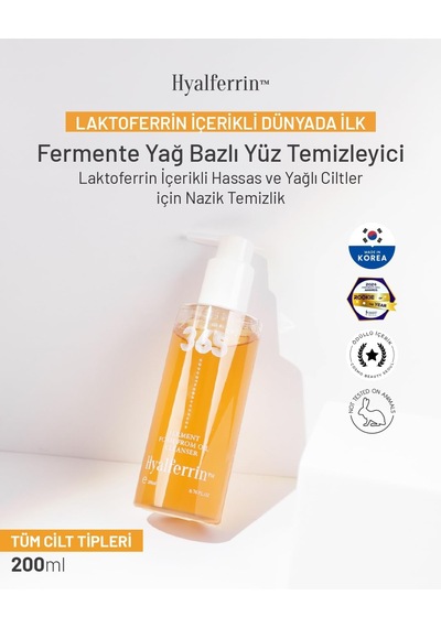 Yüz Temizleme Jeli Fermente Ve Yağ Bazlı - Hyaluronik Asit, Laktoferrin Ve Doğal Bitkisel Yağlar İle Derinlemesine