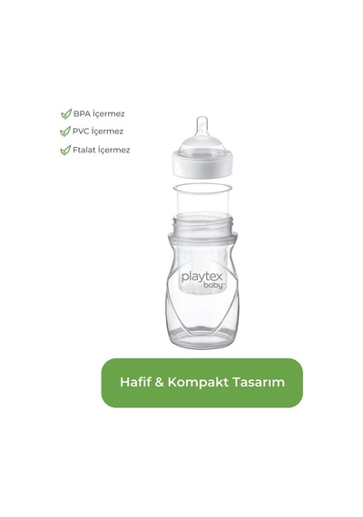 Bebek Biberon & Liners Seti - 100% Anti-kolik, 236ml, 3 Adet Biberon & 15 Adet Sterilize Tek Kullanımlık Liners, 3+ay,