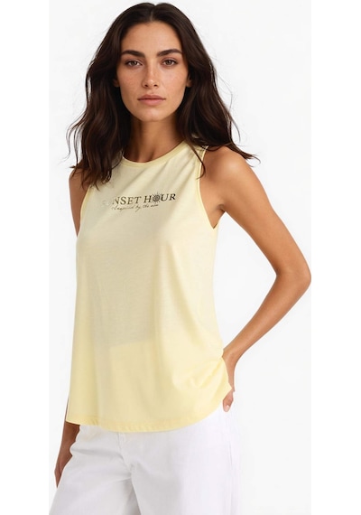 Defacto Relax Fit Slogan Baskılı Bisiklet Yaka Atlet F6237ax25hsyl149 SARI