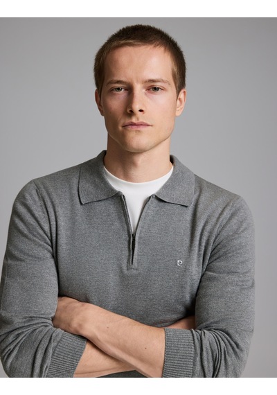 Pierre Cardin Gri Melanj Slim Fit Fermuarlı Polo Yaka Basic Triko Kazak 50333917-vr086 Pierre Cardin Gri Melanj Slim Fit Fermuarlı Polo Yaka Basic Triko Kazak 50333917-vr086