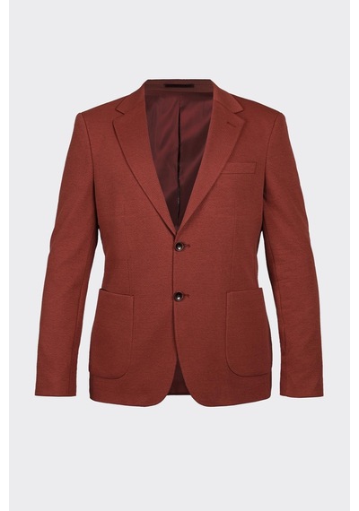 Bordo Casual Slim Fit Bi-stretch Ceket Kiremit