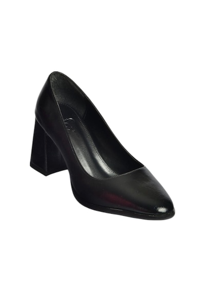 Fox Shoes V676680060 Siyah Rustik Kalın Topuklu Kadın Ayakkabı Siyah