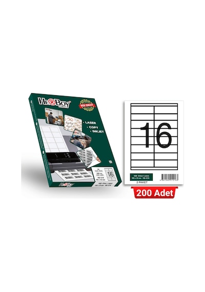 Herboy Hb-1216 105 X 35 Mm A4 Laser Etiket 200 Adet
