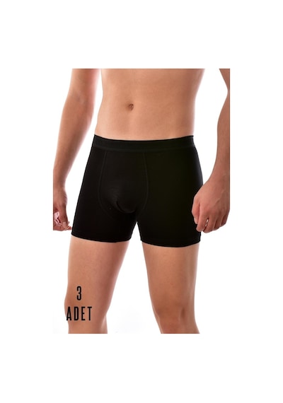Tutku Erkek Siyah 3 Adet Elit Modal Elasthan Boxer 1251