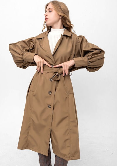 Pastelastore Kadın Balon Kol Yırtmaçlı Düğmeli Kuşaklı Oversize Uzun Mevsimlik Trençkot 2113 Vizon Pastelastore Kadın Balon Kol Yırtmaçlı Düğmeli Kuşaklı Oversize Uzun Mevsimlik Trençkot 2113 Vizon