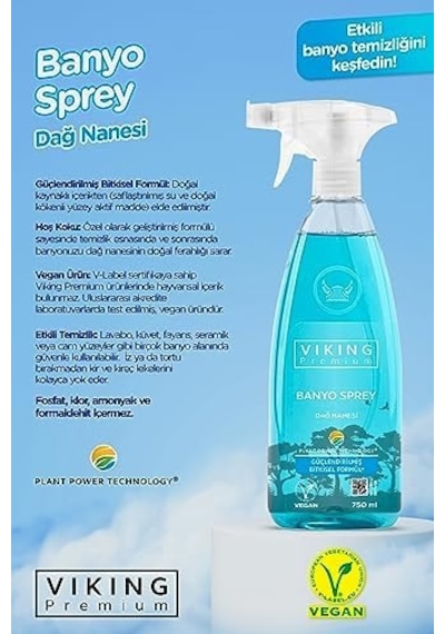 Viking Banyo Spreyi Dağ Nanesi 750 Ml Açık Gri