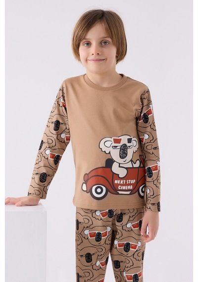 Rolypoly Erkek Çocuk Kahverengi Pijama Takımı Rp3446-c-v2