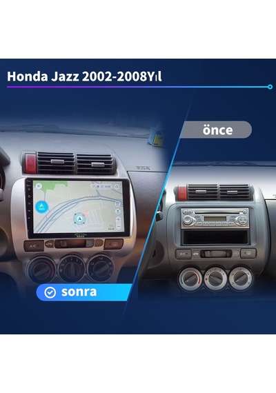 Honda Jazz 2002-2008yıl Carplay 9inç 6/128gb Multimedya
