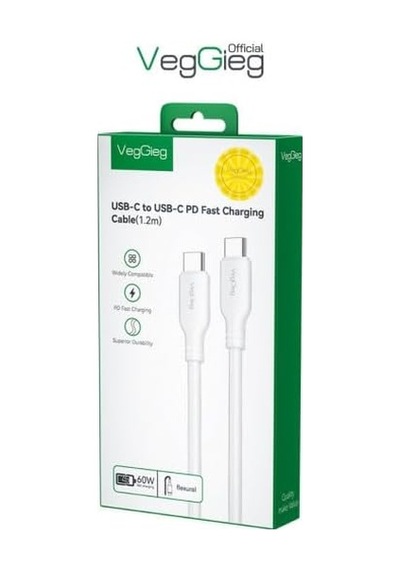 60w Type-c To Type-c Hızlı Şarj Ve Data Kablosu 1.2 Metre
