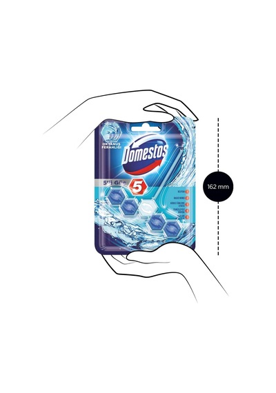Wc Blok 5'li Güç Tuvalet Bloğu Okyanus Ferahlığı Maksimum Hijyen 50 G 2li Paket