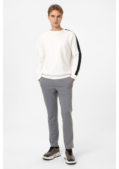 Backandbond Regular Fit Bisiklet Yaka Sweatshirt Beyaz