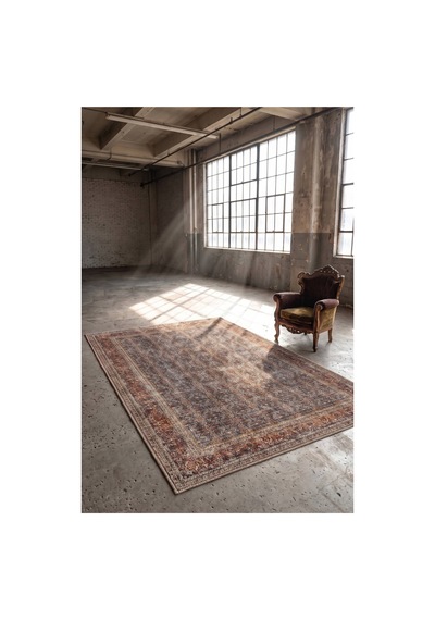 Artloop İstanbul Kahverengi Vintage Dokuma Tabanlı Şönil Halı Al 656 Kahverengi - Vintage Dokuma