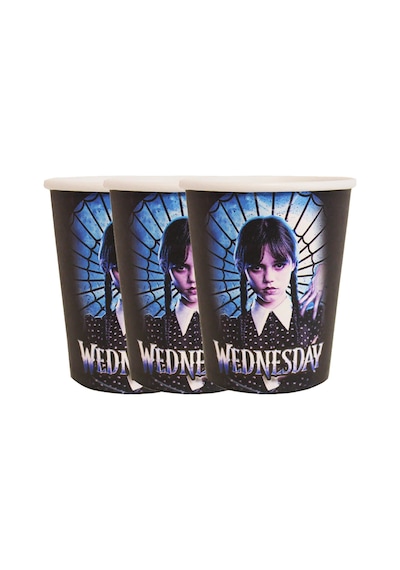 8 Kişilik Wednesday Tabak, Bardak Yazı Balon Seti, Addams Wednesday Parti Doğum Günü Parti Süsleri