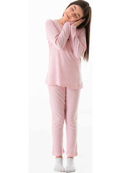 Be Happy Baskılı Kız Çocuk Pijama Takımı 25kcck726126245-pembe Pembe