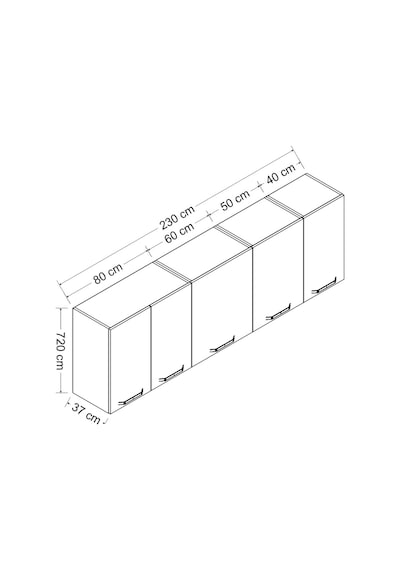 Minar 230 Cm Mutfak Dolabı Beyaz 230-B1-Üst Modül Beyaz