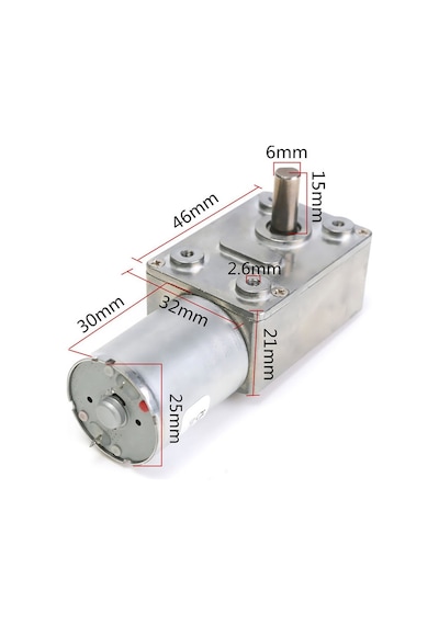 JGY370 DC 12V 60 Rpm Redüktörlü DC Motor 2 Yönde Dönme L Tip Dişli