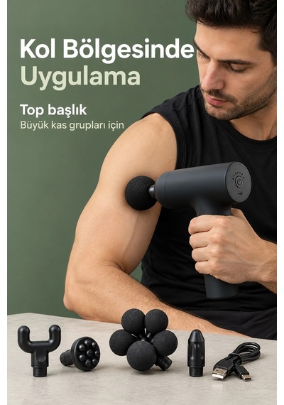 Şarjlı Masaj Aleti Altı Toplu Başlık Ve Değiştirilebilir Uçlar
