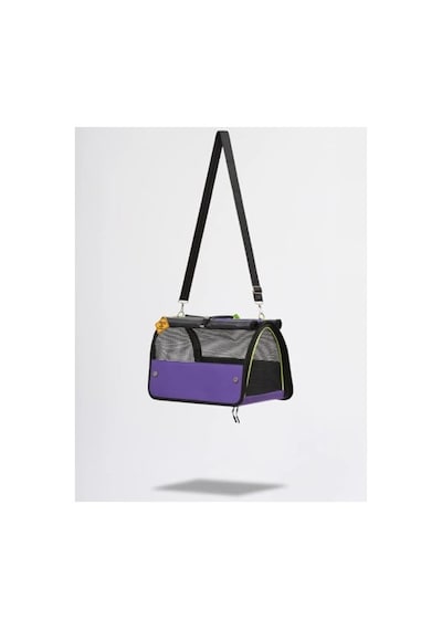 Reyo Brave Paws Flybag Plastik Yırtılmaz Fileli Kedi Ve Köpek Taşıma Çantası Seyahat Çantası Mor 45x25x26cm Havayolu Uçuş Standartlarına Uygun