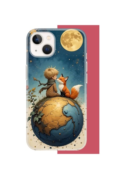 İphone 13-14 Uyumlu Küçük Prens4 Uv Baskılı Silikon Kılıf Renkli