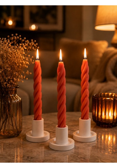 Coral Twist 3 Lü Mum Seti Kırmızı