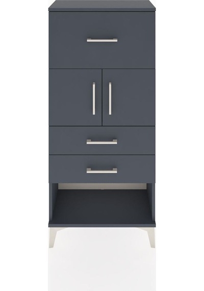Hyperion Dolap 2 Raflı 3 Çekmeceli 2 Kapaklı 60x44x134 Antrasit-antrasit Antrasit