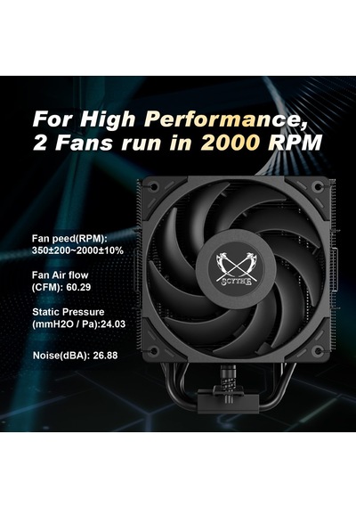 Mugen 6 Dual Fan Black Edition Cpu Hava Soğutucu, Intel Lga1700, Lga1151, Amd Am5, Am4 Desteği, 120mm, Tek Kule, Alüminyum Üst Kapak Mugen 6 Dual Fan Black Edition