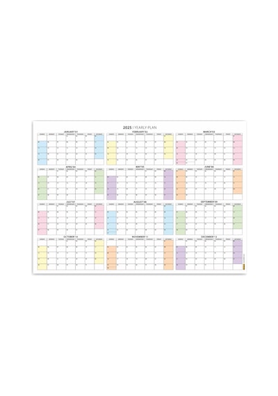 Amerikan Standardı 2027 Yıllık Planlayıcı Duvar Takvimi, United States Calendar, Gökkuşağı Renkler