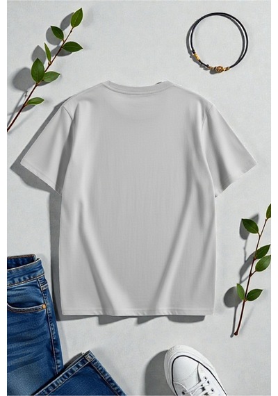 Uyguntarz Unisex Q Maça Kızı Baskılı Tasarım Tshirt Gri