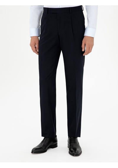 Cacharel Koyu Lacivert Slim Fit Kumaş Pantolon
