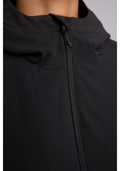 Defacto Regular Fit Rüzgar Geçirmez Su İtici Kapüşonlu Fermuarlı Cepli Polar Astarlı Mont H0672ax26wnbk81 Siyah-bk81