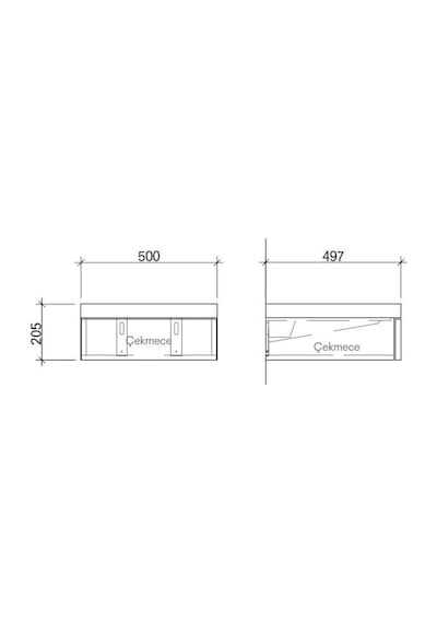 Kale Eternal 50Cm Banyo Dolabı (Bas-Aç Çekmece) (Kompakt Laminat) Çok Renkli