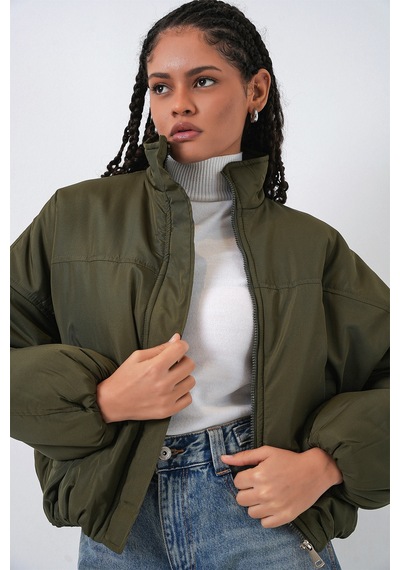 Bigdart Kadın Oversize Bomber Şişme Mont 5124 - Haki