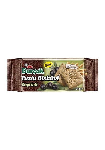 Eti Burçak Zeytinli Bisküvi 91 G - Tuzlu Atıştırmalık 4'li Avantaj Paketi - 4 Adet Tarı