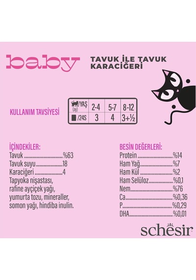 Schesir Baby Tavuk İle Tavuk Ciğeri Mus Konserve 70g