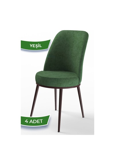 Canisa Concept Dexa Serisi Yeşil Renk 4 Adet Sandalye, Renk Yeşil, Ayaklar Kahverengi Yeşil