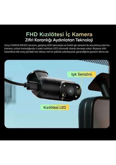 Viofo A229 Pro W 3 Kameralı Ön+arka Su Geçirmez+iç 4k+2k+1080p So