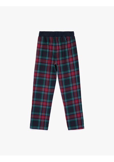 Koton Pamuklu Beli Lastikli Ekoseli Pijama Altı Lacivert Ekose 6wlk50054mw Lacivert