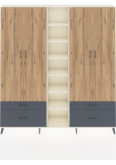Arges Dolap 12 Raflı 4 Çekmeceli 2 Askılı 220x30x243 Aytaşı-çam/antrasit Atlas Çam/antrasıt Arges Dolap 12 Raflı 4 Çekmeceli 2 Askılı 220x30x243 Aytaşı-çam/antrasit Atlas Çam/antrasıt