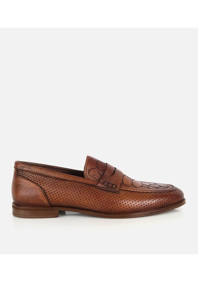 Hotiç Erkek Deri Taba Yumuşak Dokulu Baskılı Klasik Loafer 02ayh329690a410 02ayh329690a410