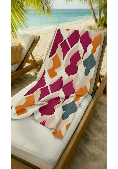 Batik Desenli Renkli Yüksek Su Emici 70x150cm Plaj Havlusu