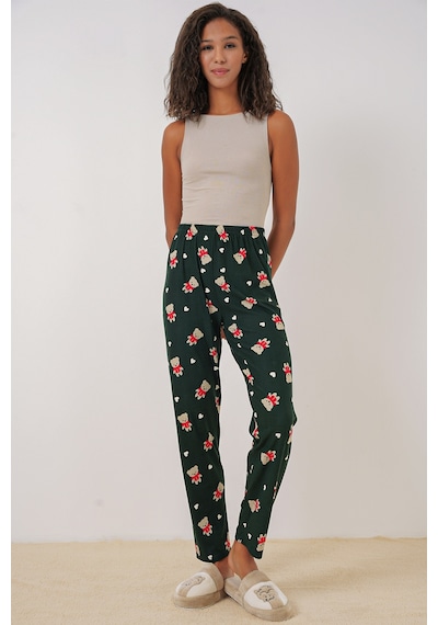 Bigdart 4323 Desenli Pijama Altı - A. Zümrüt Yeşili