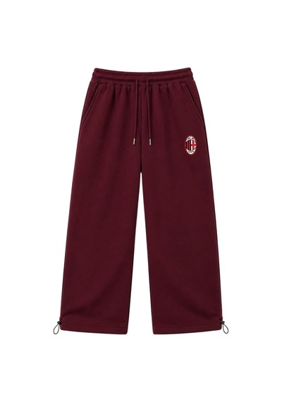Zaee Milan Nakışlı Ayarlanabilir Baggy Eşofman Altı Bordo