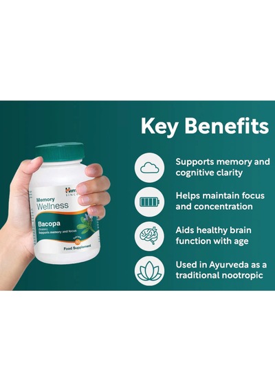 Bacopa Brahmi Memory Wellness Focus 60 Tablet - 500 Mg