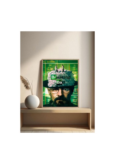 Breaking Bad Doğal Ahşap Çerçeveli Tek Parça Dekoratif Tablo Çok Renkli - 843829129 Çok Renkli